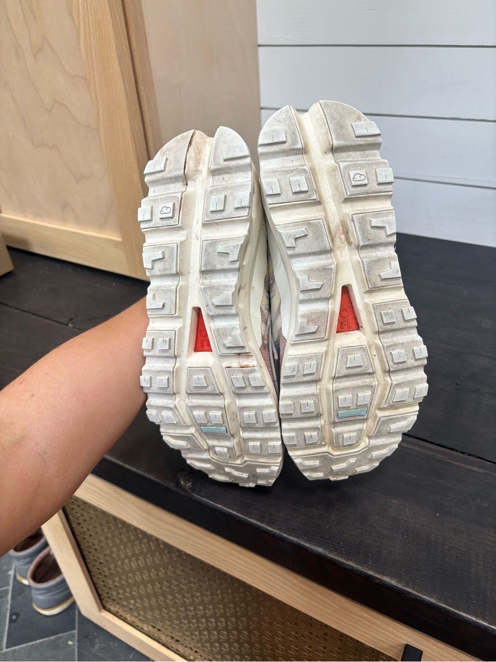 On Cloud cloudvista Women's Sneakers in White, Orange and Gold Accent - Picture 8 of 9
